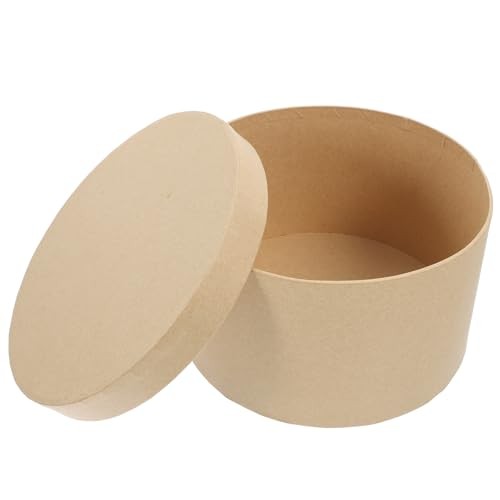Short and Round Paper Mache Boxes with Lids () – Brown 16.50X16.50X9.50CM