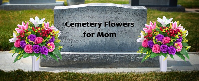 2 Sets Artificial Cemetery Flowers for Grave, Realistic Grave gallery