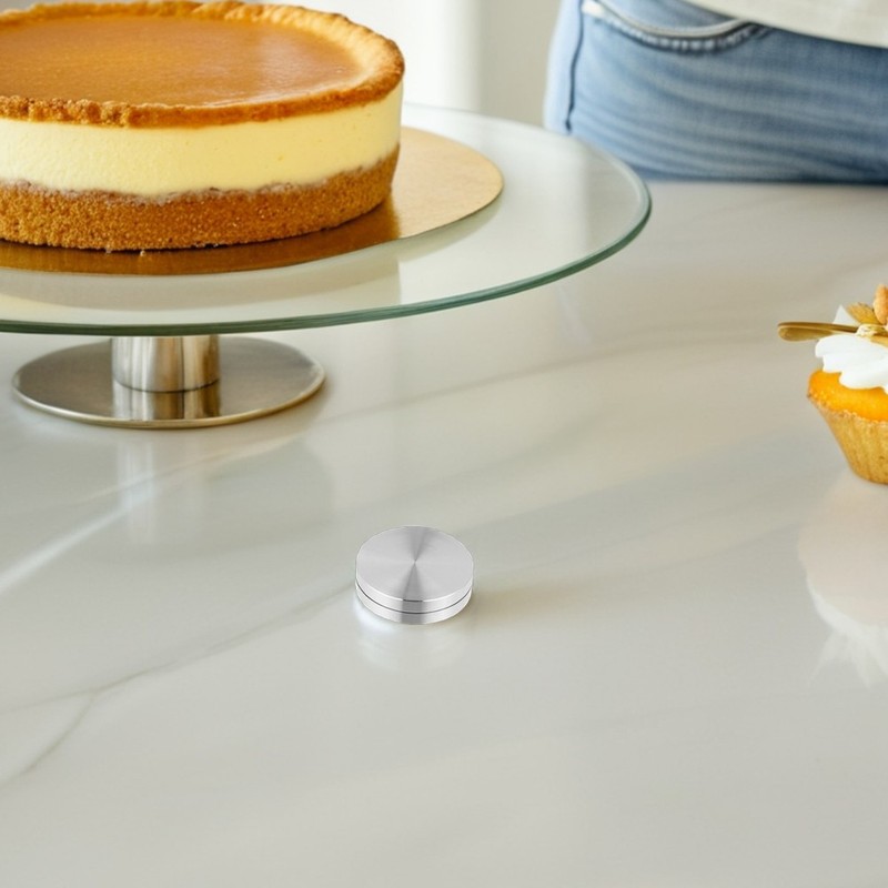 2 Pcs Aluminum Alloy Turntable Rotating Dessert Display Stand Baking Cake gallery