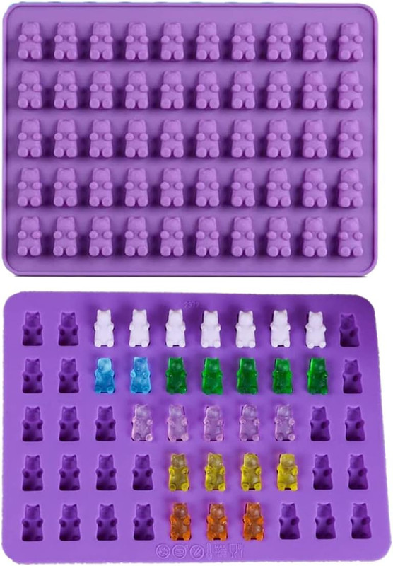 Gummy Bear Silicone Mold Mini Cute Bear Shaped Candy Mold 2PCS-50 Cavity Gummy B gallery