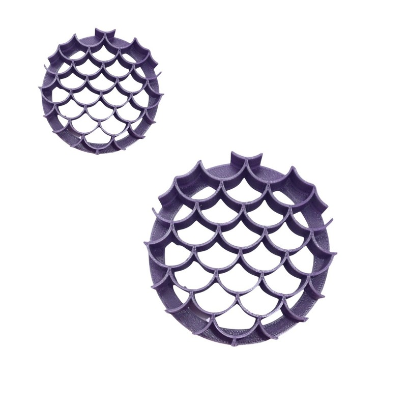 MERMAID SCALES SET OF 2 SIZES CONCHA COOKIE CUTTERS MEXICAN SWEET BREAD PR1764