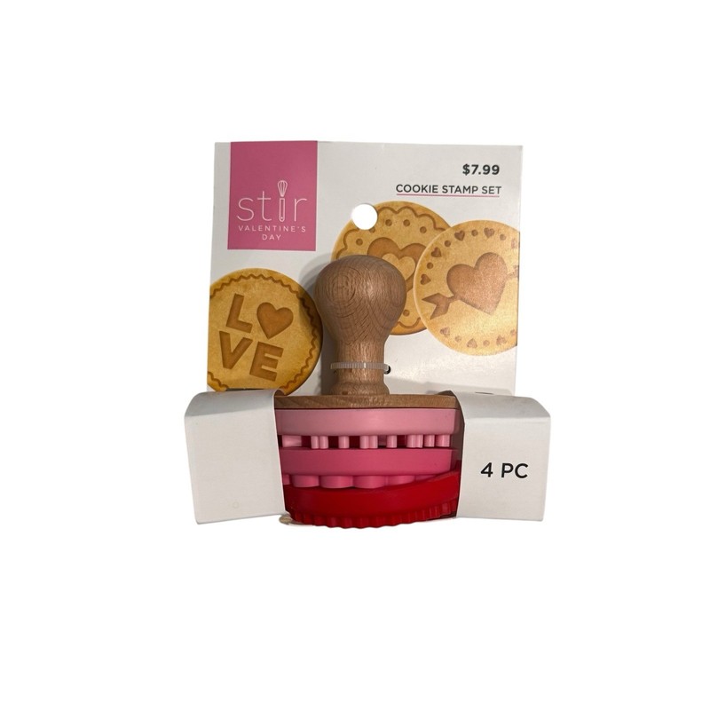 Stir Cookie Stamp Cookie Stamps Baking Love Heart Valentines Day 3 Silicone NWT