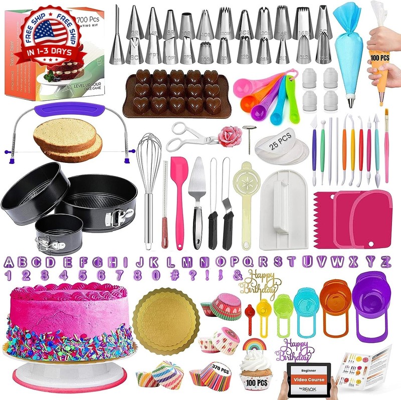 Juego De Moldes Para Pasteleria 700 Piezas Para Hornear Decorar Pasteles