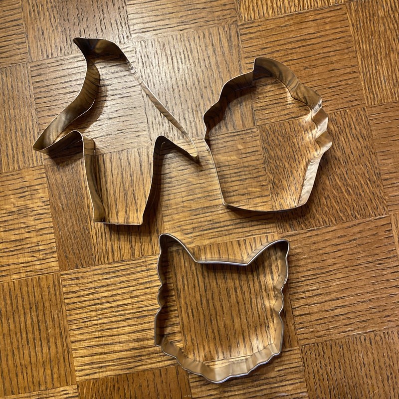 New, Metal Cookie Cutters: Cat, Cupcake And Penguin