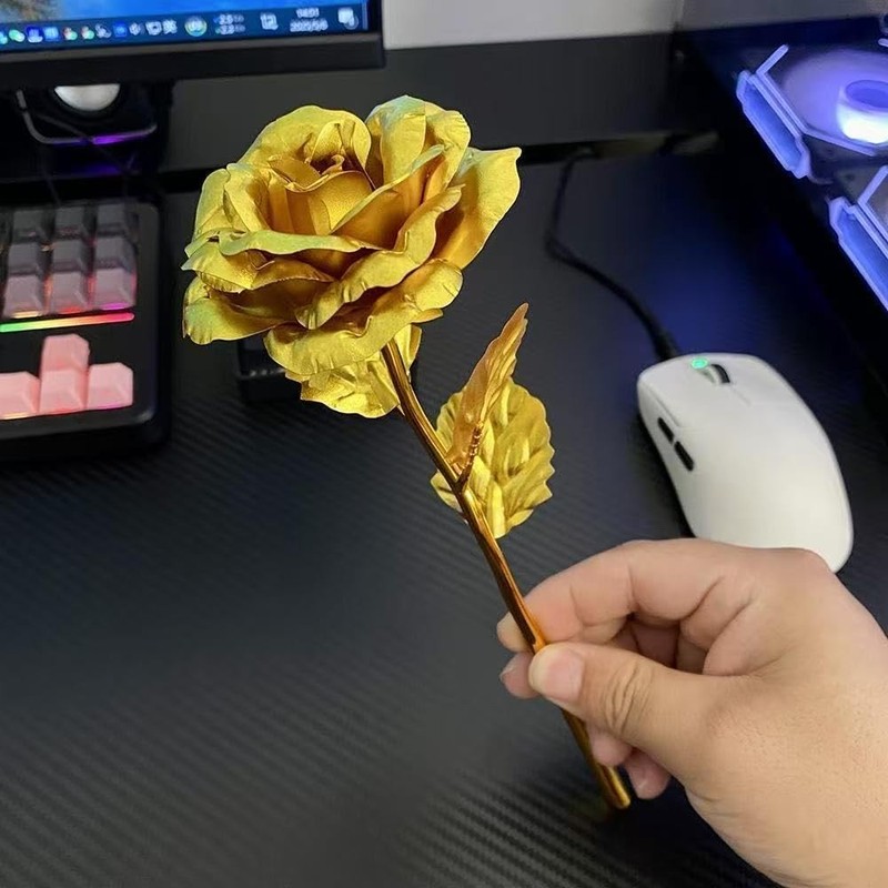Smowfes Gold Dipped Rose, 2 inches (W) x 2 (D) x 10 (H), gallery