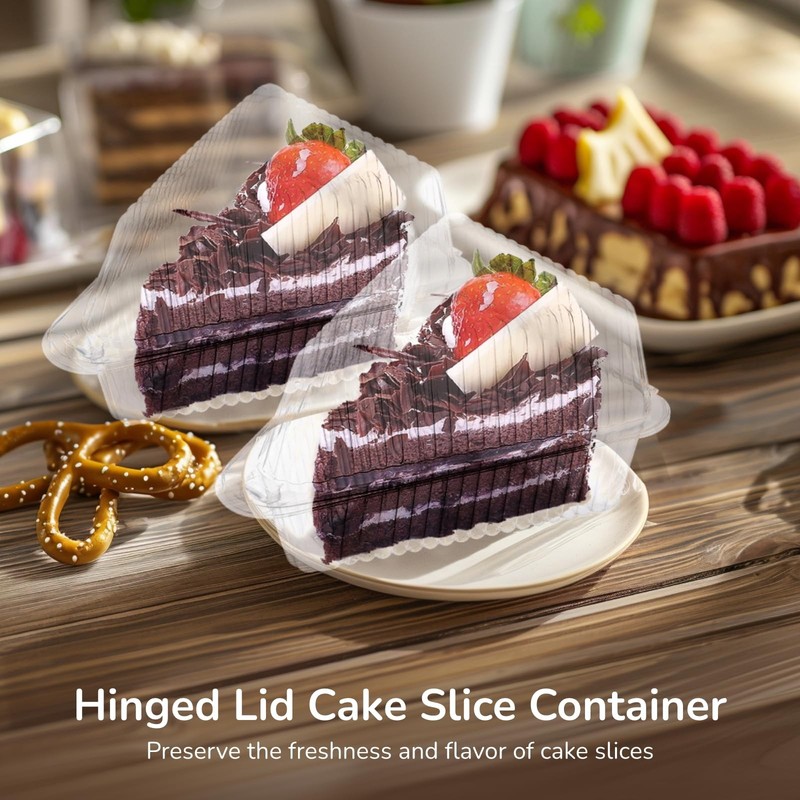200 PCS Cake Slice Containers 4 inch - Clear Plastic Individual Pie Slice Con... gallery