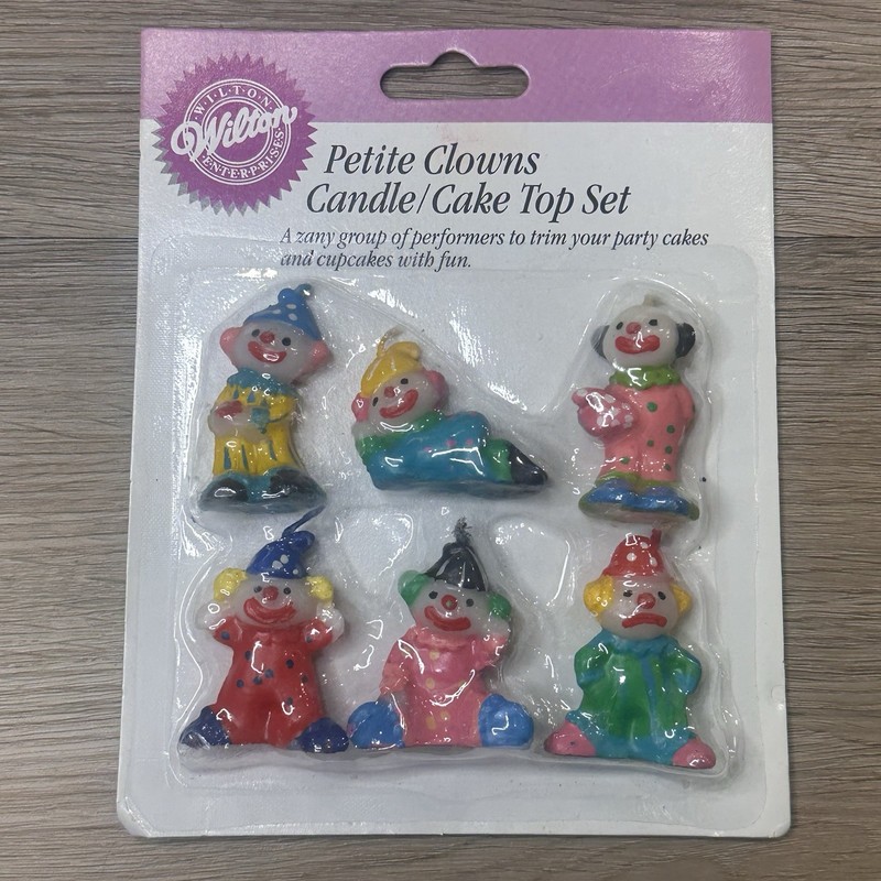Vintage Wilton 1988 Circus Clowns Candles Cake Decoration Topper Nostalgic NEW