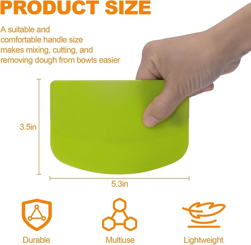 Food Dough Scraper 3 Pack Plastic Flexible Bowl Pastry Cutting Baking Tool USNew gallery