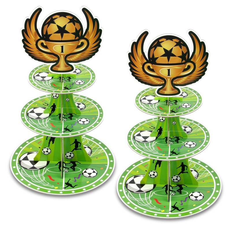 Soccer Party Favors, Football Birthday Party Decorations, 2 Pack 3 Tier Socce…