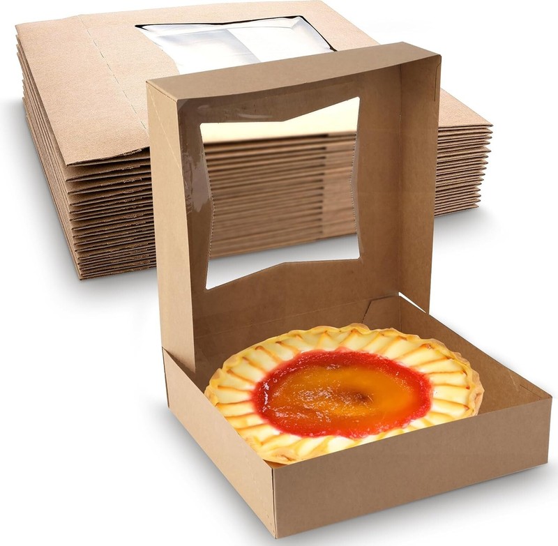 MT Products Pie Box – 9″ x 9″ x 2.5″ Brown Bakery Boxes – Pack of 15
