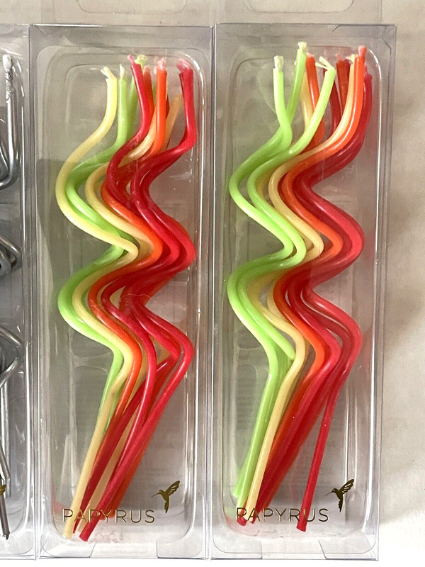 Papyrus 4 Pk Lot Multi Color and Silver Birthday Candles or Anniversary Candles gallery