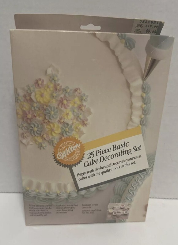 NOS Vintage 1987 Wilton 25 Piece starter Cake Decorating Set , 2104-2536
