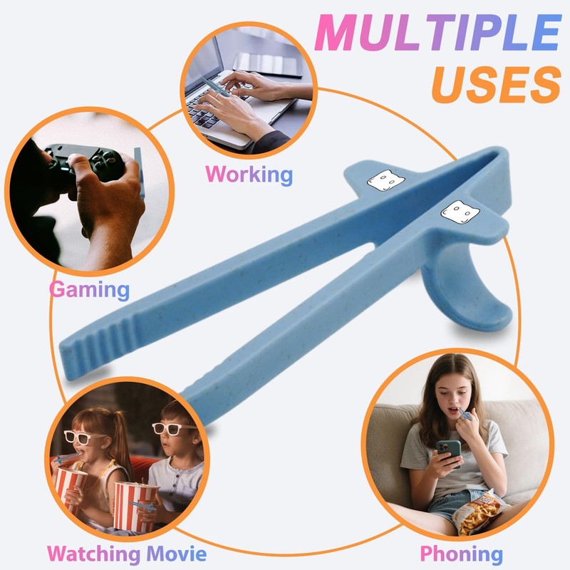 Finger Chopsticks for Snacking Grabber & Chip Helper Tool Reusable Non-Slip gallery