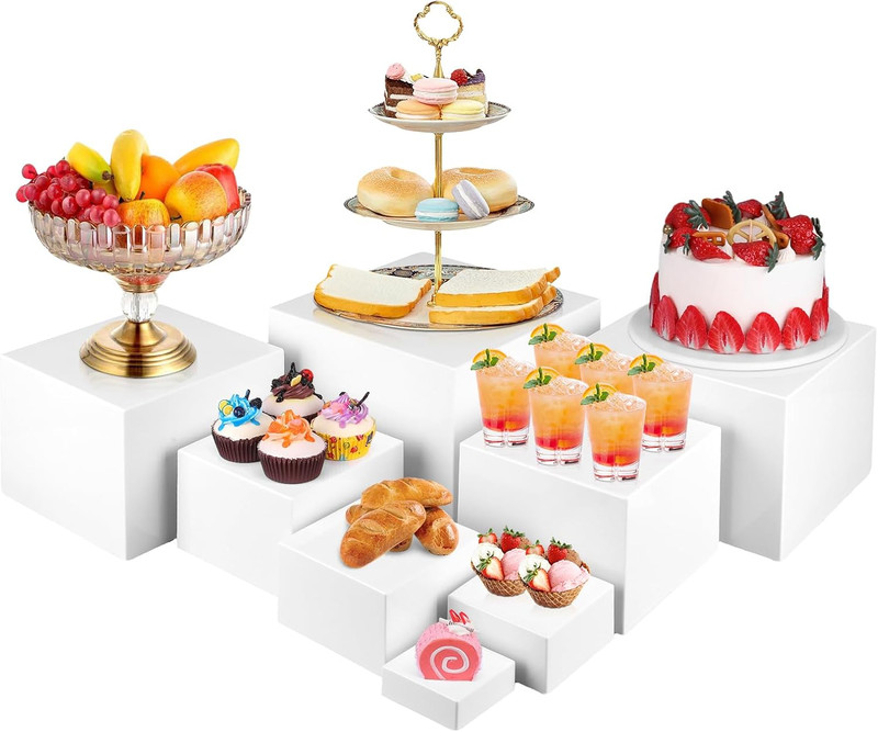 8PCS Buffet Risers，Large Food Risers for Buffet Table, Dessert Table Display Set