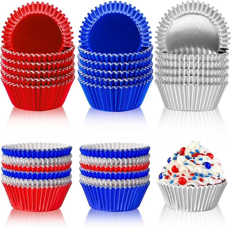 300 Count Christmas Foil Cupcake Liners 2 Inch Cupcake Wrappers Paper Bake Cup