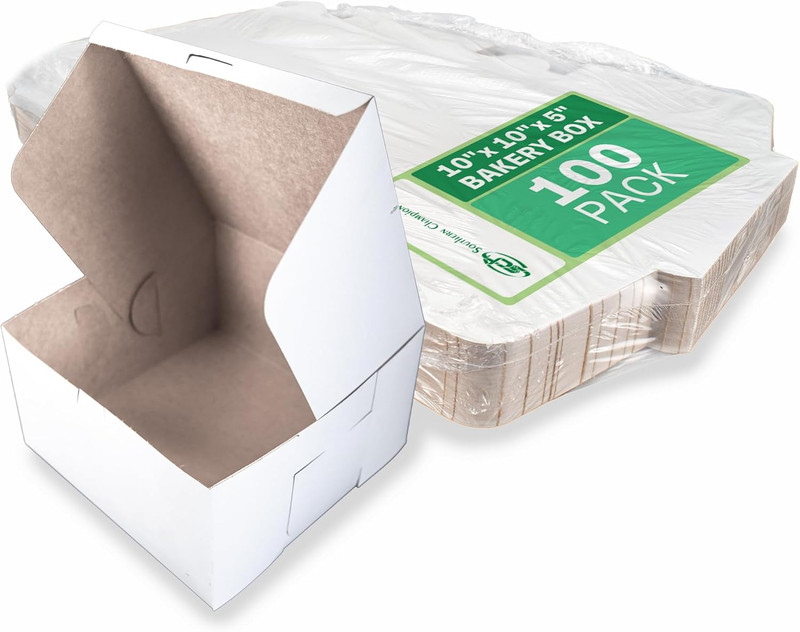 SCT 0977 White Non-Window Lock Corner Bakery Box, Recycable, Professional Clean
