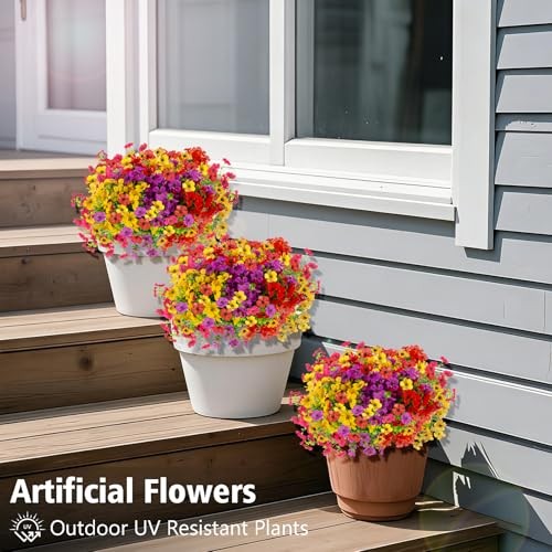Artificial Flowers, Realistic UV Resistant Waterproof Multicolor-12 Bundles gallery