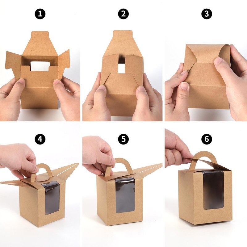 70 Packs Kraft Cupcake Boxes Individual Cupcake Holders Disposable Brown Cupc... gallery