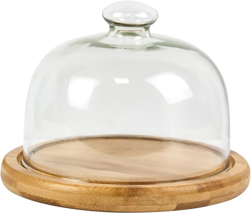 Glass Dessert Dome with Base, Mini Decorative Cake Tray with Glass Dome Cover... gallery