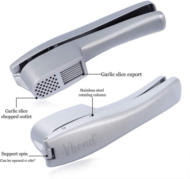 Garlic Press and Slicer 2 in 1 with Built-In Cleaner Standard, Silver gallery
