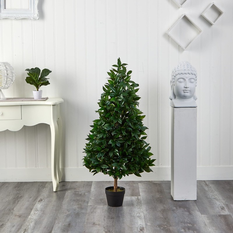 Nearly Natural 4Ft. Bay Leaf Artificial Topiary Tree Uv Resistant Indoor/Outdoor gallery