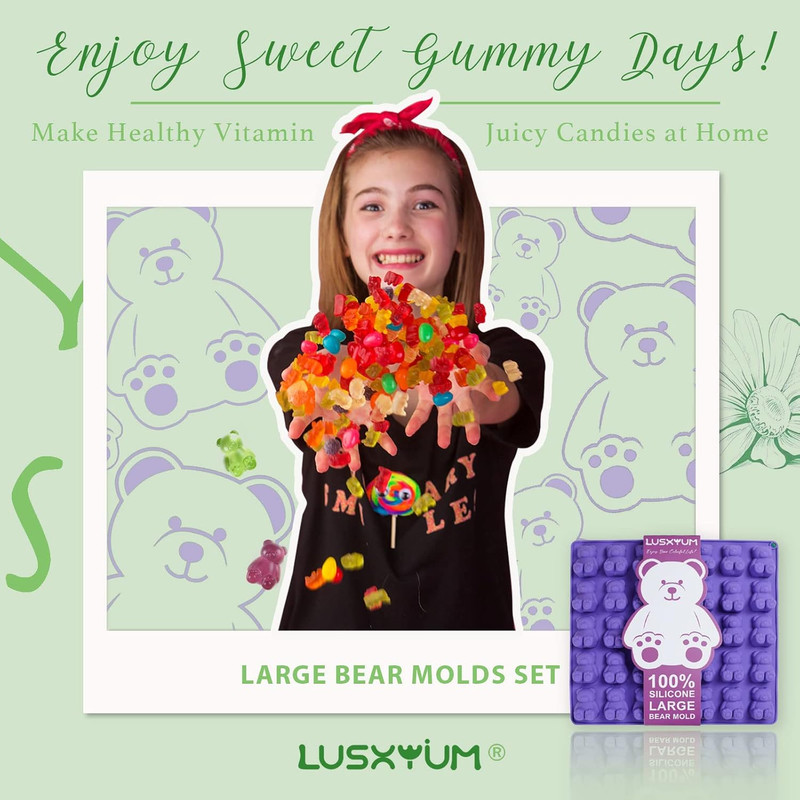 Large Gummy Bear Molds 5 ML, BPA-FREE Silicone Chocolate Candy Gummy Molds with gallery