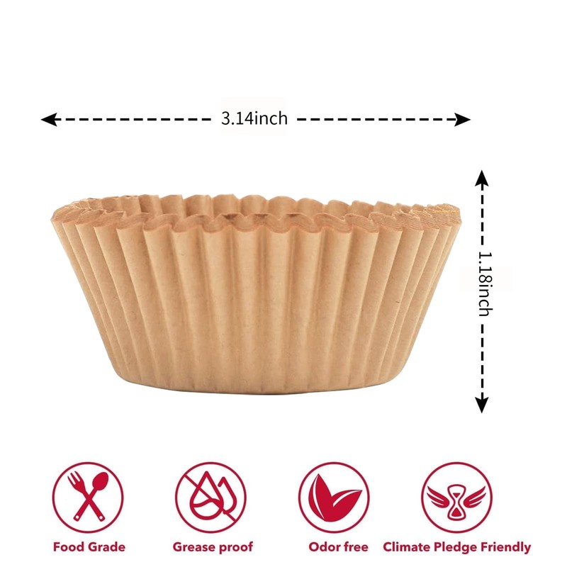 100-Pack Premium Neutral Paper Muffin Liners, Cupcake Baking Liners Unbleache... gallery