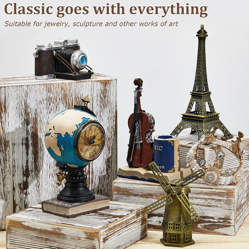 Set of 4 Wood Display Risers Rustic Cupcake Stand Wooden Stackable Display Box W gallery