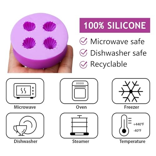 Cream Silicone Fondant Molds 4 Pieces, Cookie Chocolate Molds Purple(NF339) gallery