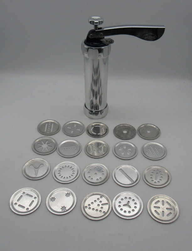 Biscuits Spritz Cookie Press Set Shooter Maker with 20 Discs Aluminum