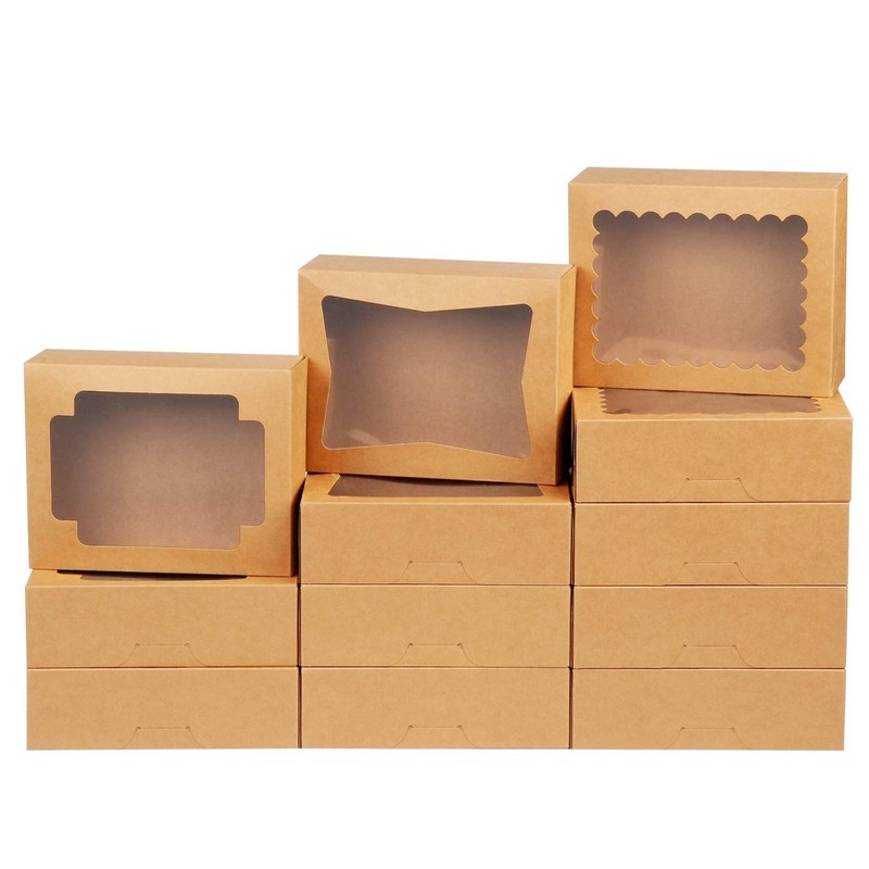 Cookie Boxes Bakery Boxes With Window 8×6.5×2.5 Inches Autopopup Treat Pastry Bo