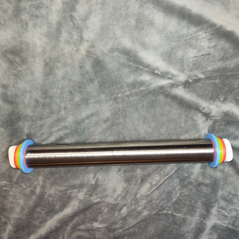 17inch Stainless Adjustable Rolling Pin with Removable Rings Thickness Control
