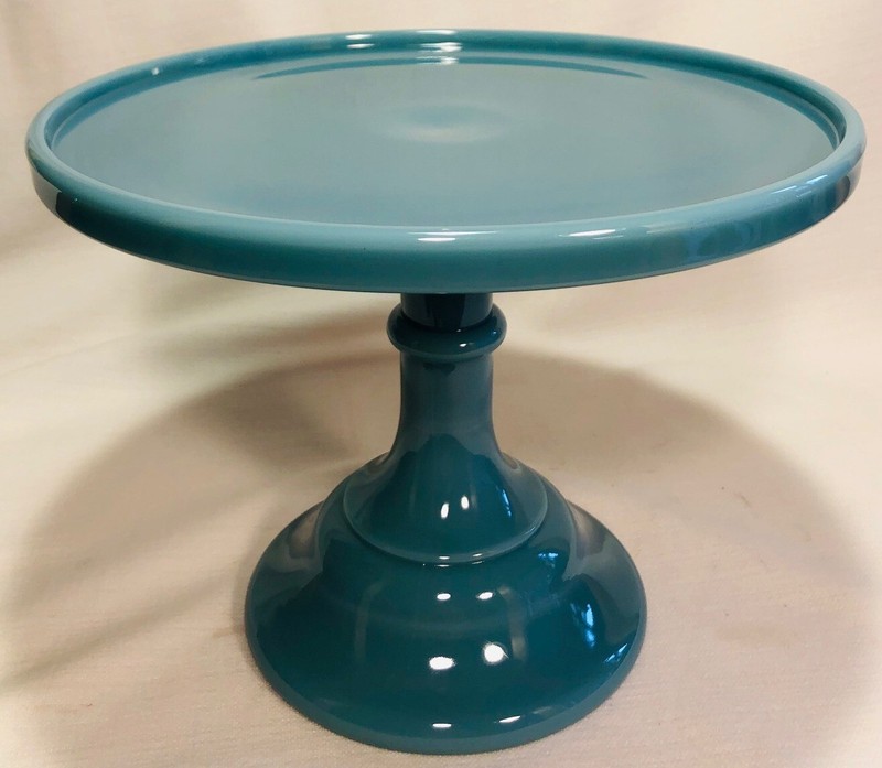 Cake Plate Pastry Tray Bakers Cupcake Stand Plain & Simple Georgia Blue Glass 9″