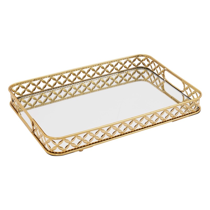 Decorative Tray Mirror Tray Decoration Tray with Handles Mirrored Vanity Tray gallery