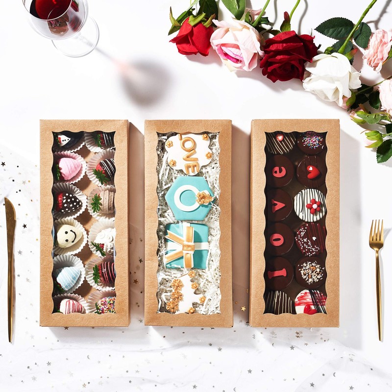 24PCS 12 x 5 x 1.5 inches Premium One Piece Cookies Boxes, Bakery Boxes for F... gallery