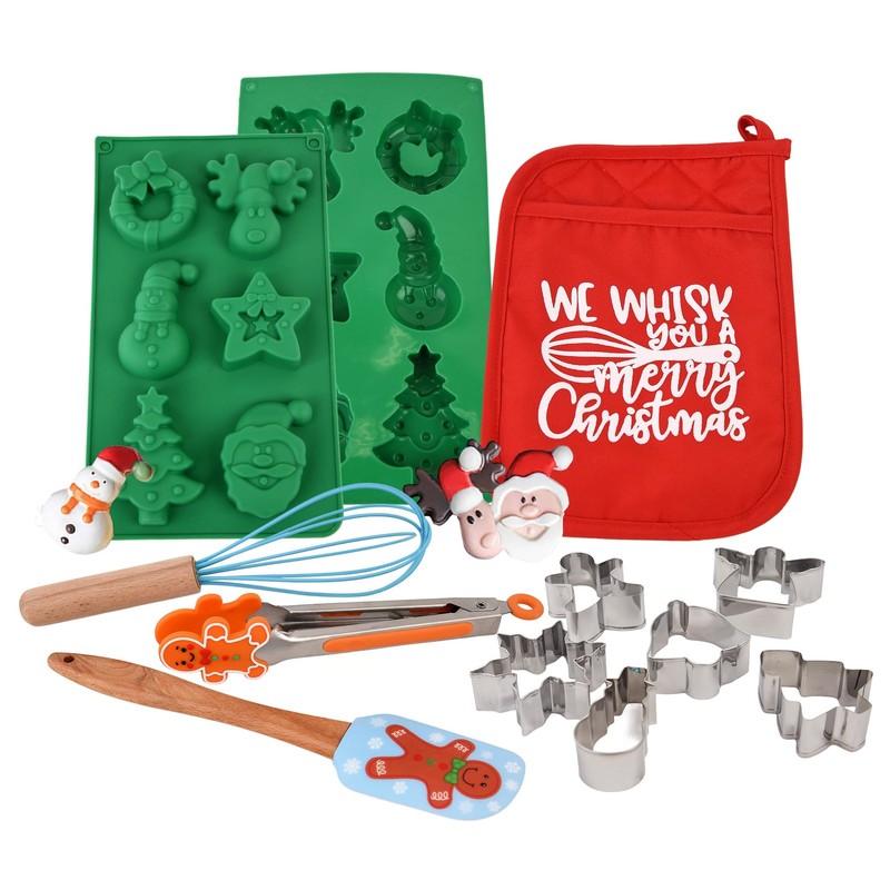 Christmas Baking Set – Santa Claus, Snowman, and Christmas Tree Shaped Cookie…