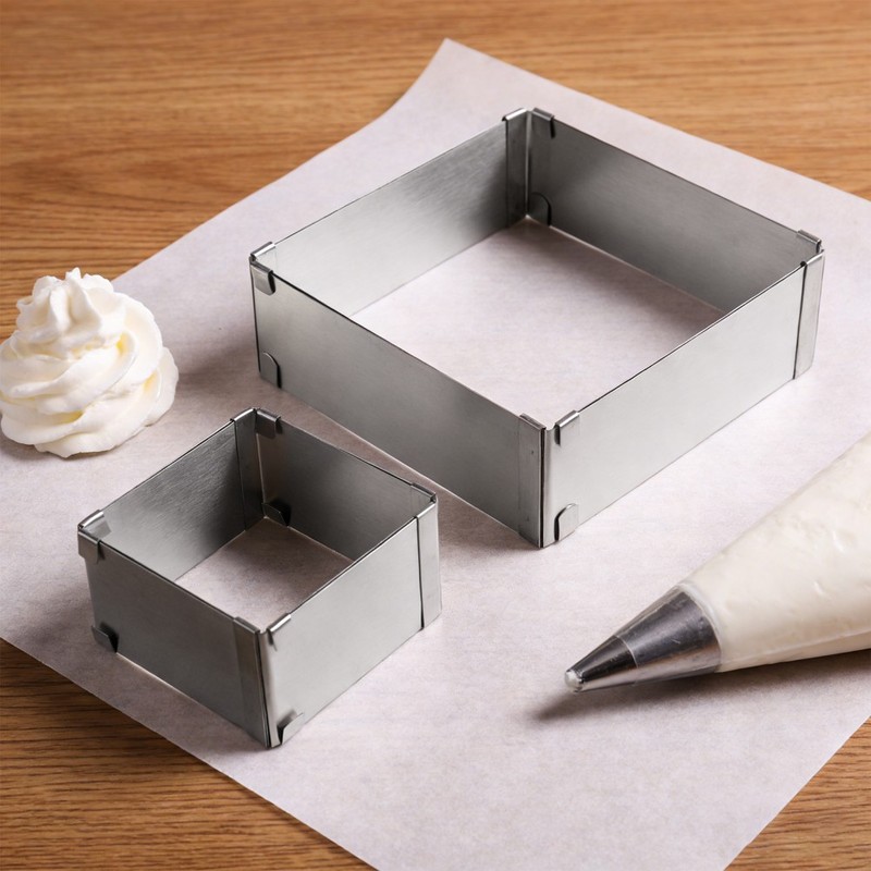 2 PCS Birthday Mold Baking Pastry Adjustable Square gallery