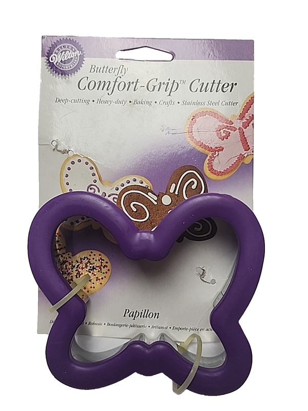 1998 Y2K Wilton Butterfly Comfort-Grip Cutter (New off Card) Purple 2310-614