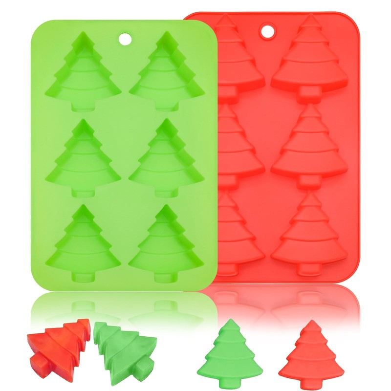 Christmas Tree Silicone Baking and Candy Molds Chocolate Handmade Soap Ice Cu…