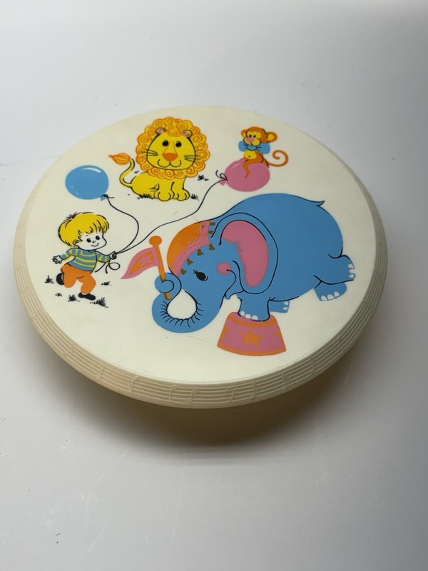 Vintage Musical Birthday Cake Plate Carousel Music Box Happy Birthday 7”