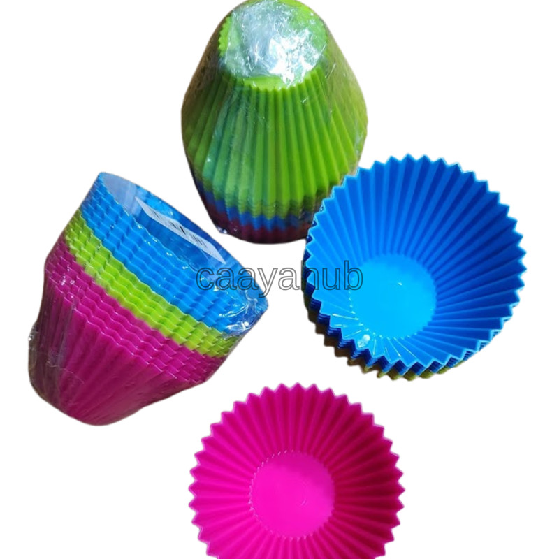 Pudding Jelly Cupcake Mold Colorful Reusable Plastic Steamed Baking Tool 14pcs gallery