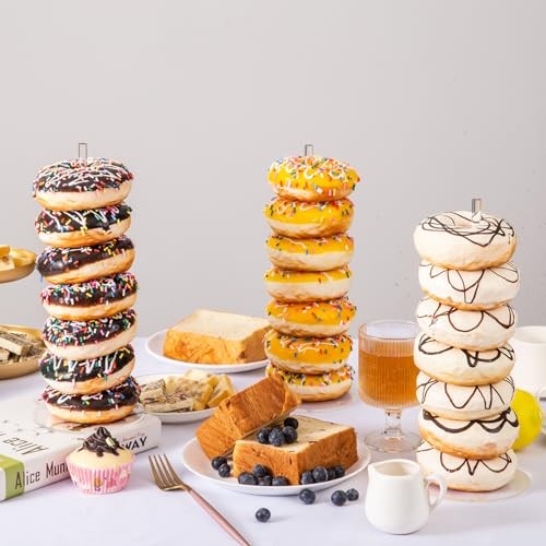 HENABLE 4PCS Acrylic Donut Display Stand Tower - Dessert Table Holder for gallery