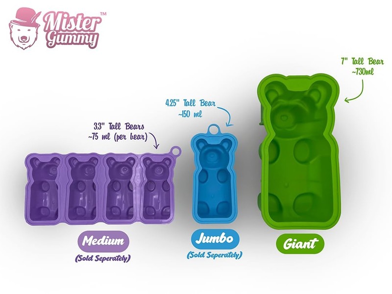 DIY Giant Gummy Bear Mold by | PREMIUM Quality Silicone + 2 RECIPES and 5 GIF... gallery
