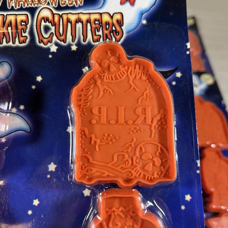 Lot 4 Vintage Halloween Witch Hat Skull Ghost Dracula Cat Cookie Cutters New A2 gallery