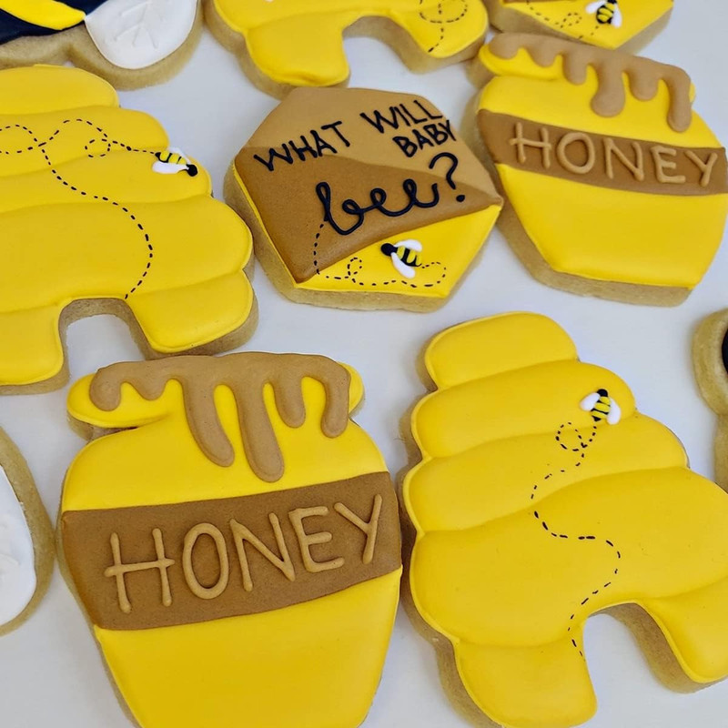Bee Cookie Cutters Set - 3 Inches - 7 Piece - Beehive, Flower, Honeycomb and ... gallery