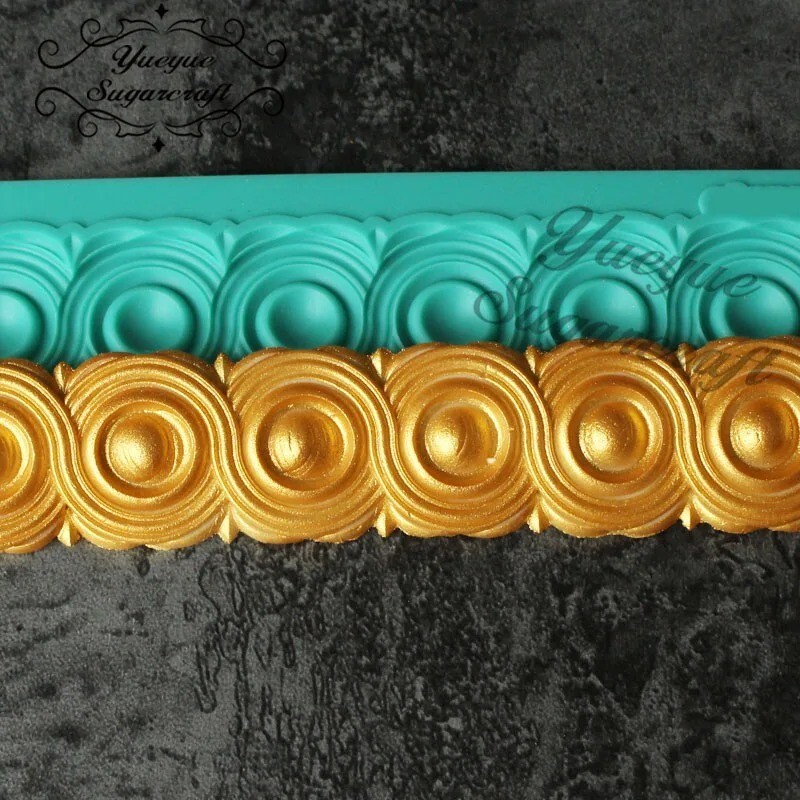 Baroque Style Silicone Mold Scroll Filigree Lace Fondant Vintage Flower Border