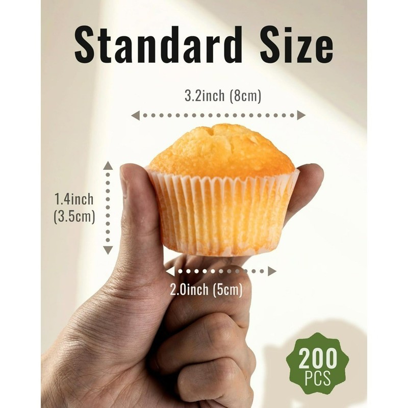 Standard White Cupcake Liners Baking Natural Muffin Liners Non-Stick Non-Slip gallery