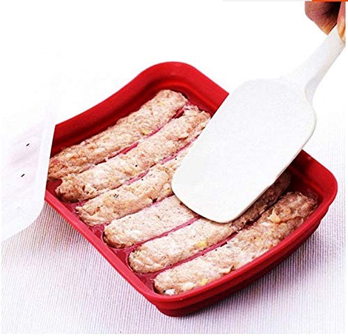 Non-Stick Silicone Sausage Mold for Homemade DIY Hot Dogs,Hot Dog Red