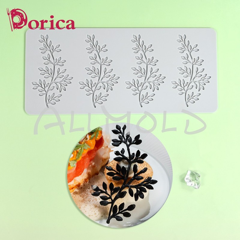 4 Cavity leaves Design Silicone Lace Mat Handmade Sugarcraft Chocolate Mould