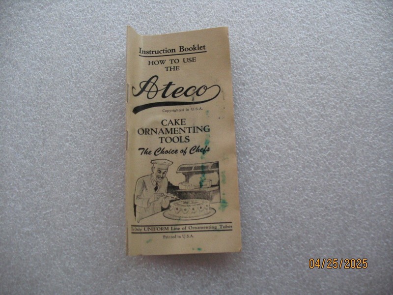 VINTAGE ATECO CAKE ORNAMENTOR NO. 334C WITH ORIGINAL BOX, INSTRUCTIONS gallery